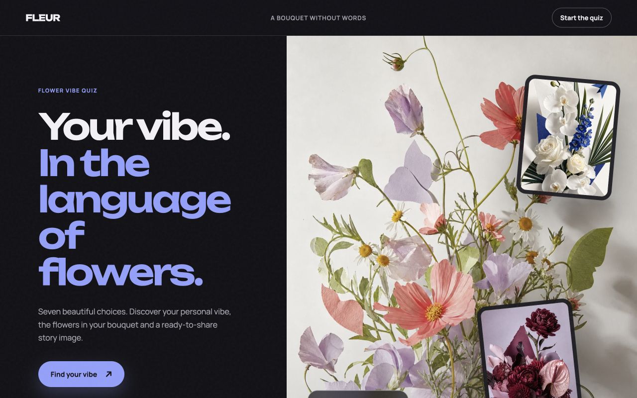 FLEUR: a flower personality quiz